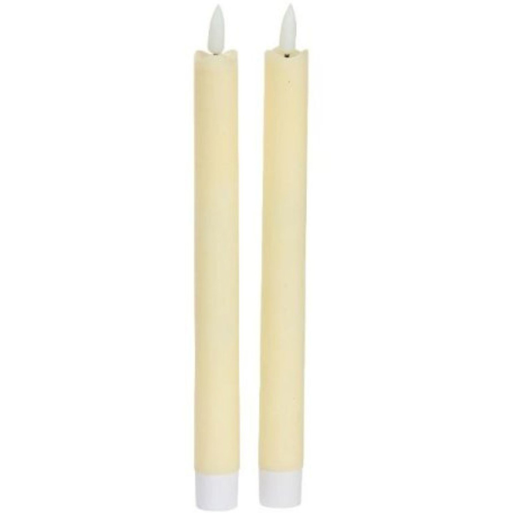 Samuel Alexander Cream Flameless Battery Operated LED Table Candle 25cm 2 Pack Image 1