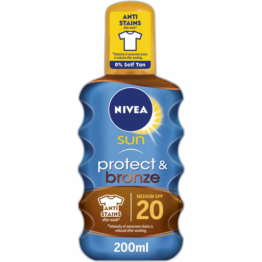 Nivea Sun Protect and Bronze Tan Activating Protecting Oil SPF 20 Medium 200ml Image