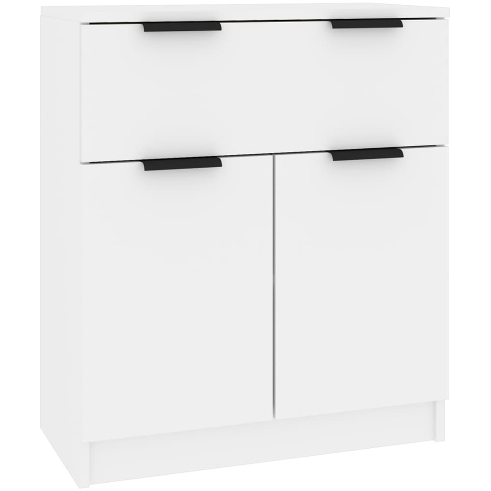 vidaXL 4 Door Single Drawer White Sideboard Image 7