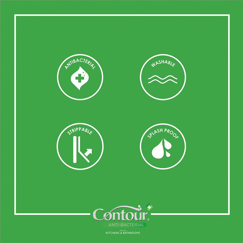 Contour Antibac Marble Chevron Tile Navy Wallpaper Wilko