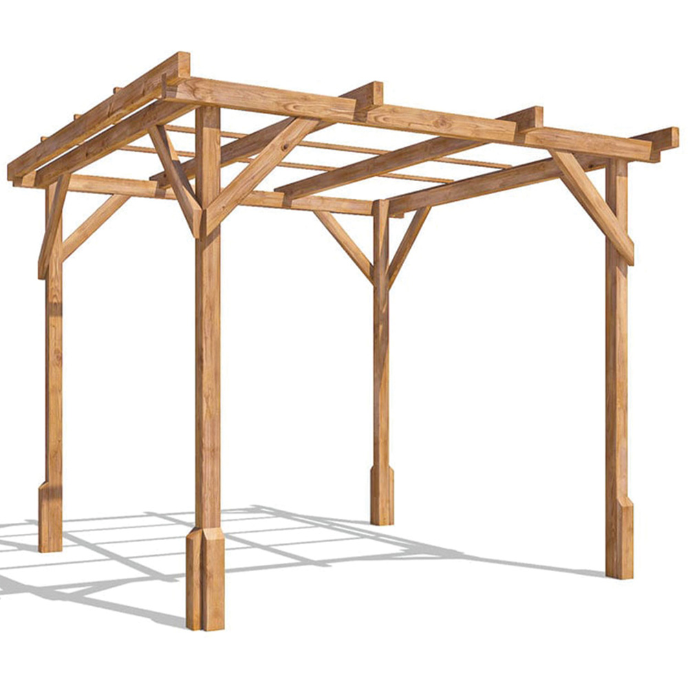 Dunster House Utopia 2 x 2m Brown Wooden Plant Frame Pergola Image 2