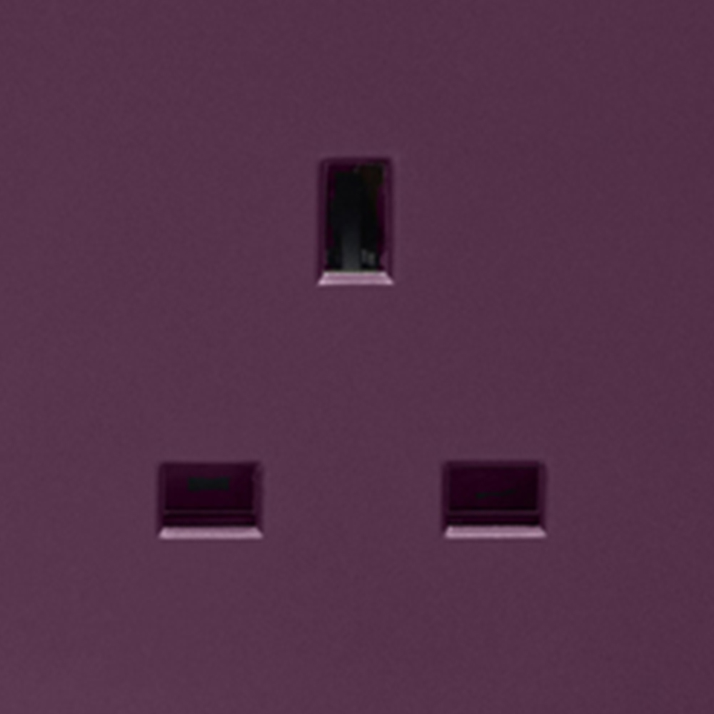 Trendi Switch 2 Gang Long Switch Plum Purple Plug Socket 5 Pack Image 3