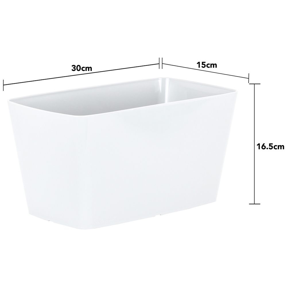 Wham Studio Ice White Rectangular Plastic Trough 30cm 4 Pack Image 6