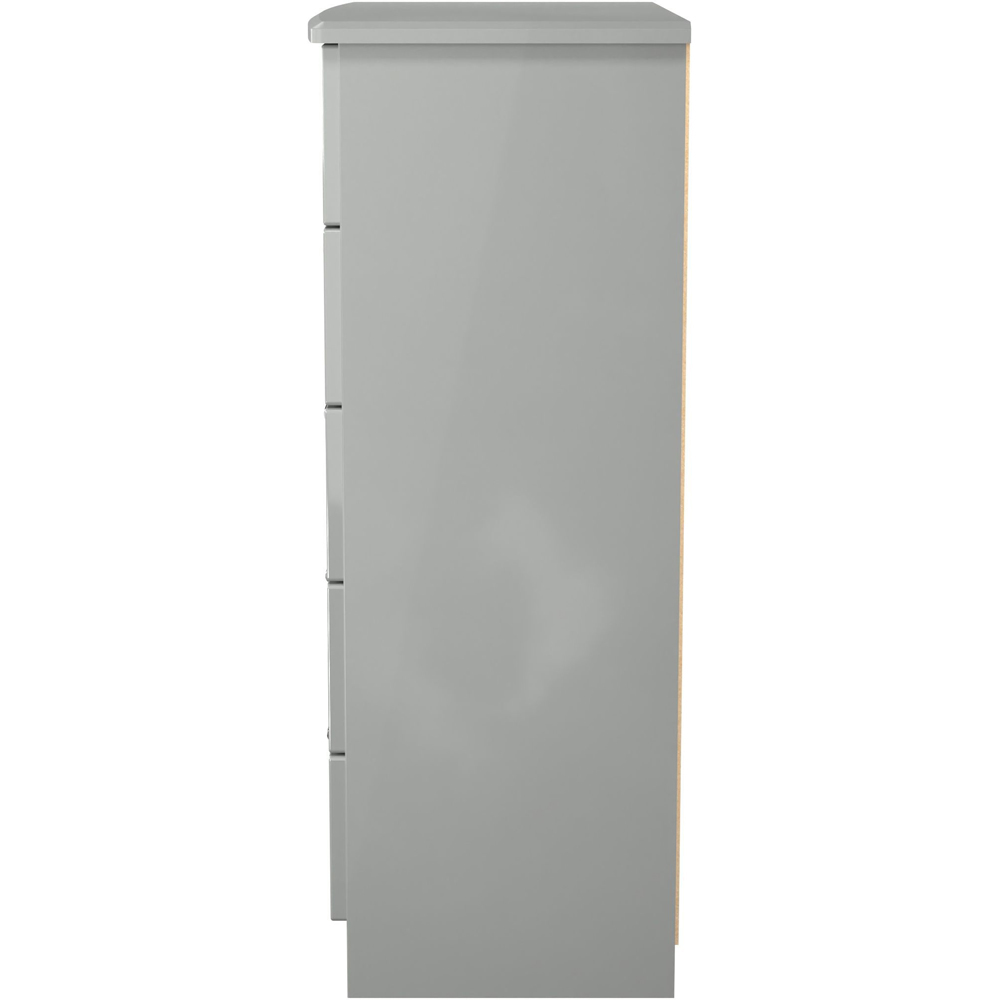 Crowndale Knightsbridge 5 Drawer Grey Gloss and Dusk Grey Chest of Drawers Ready Assembled Image 4
