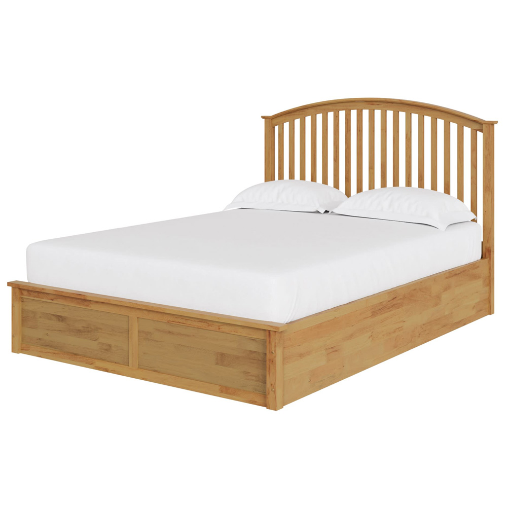 GFW Madrid Double Oak Wood Ottoman Bed Image 2