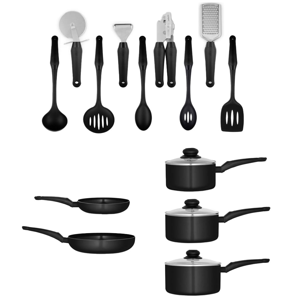 Swan Townhouse 14 Piece Black Pan and Tool Set Image 1