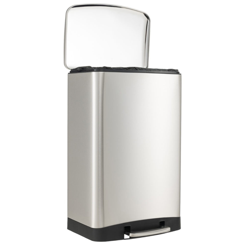 Costway Silver Stainless Steel Pedal Bin with Lock Device 5L Image 1