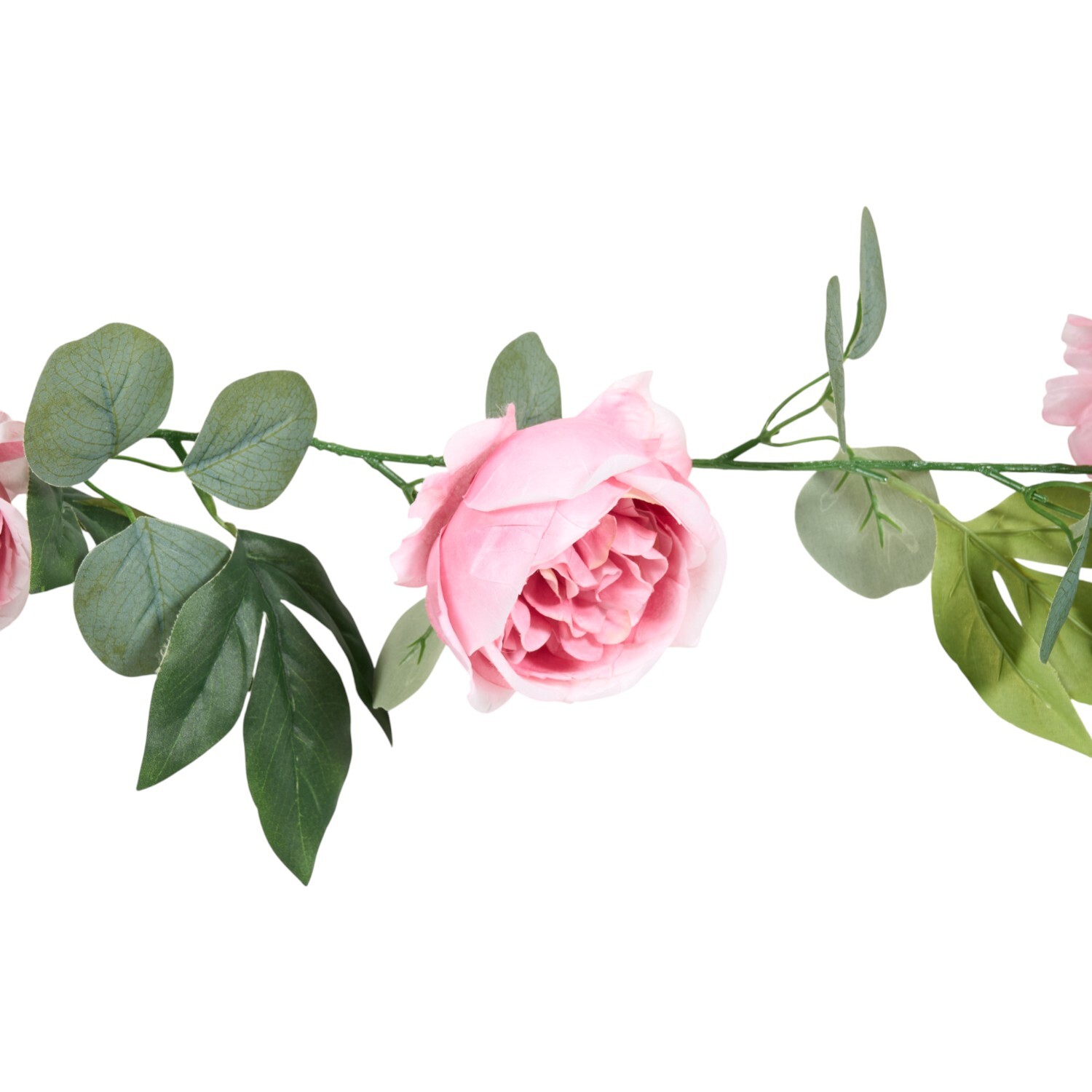 Artificial Big Rose Garland Pink Image 4