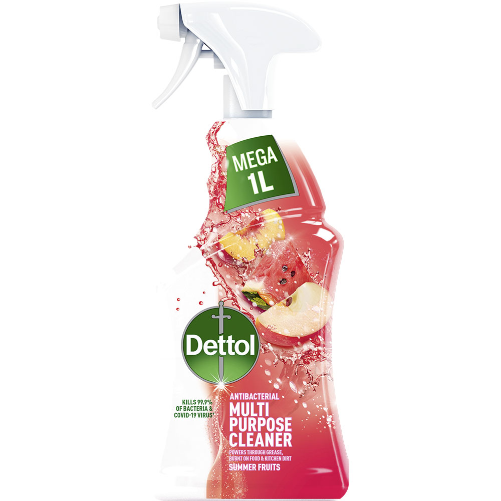 Dettol Summer Fruits Multipurpose Antibacterial Biodegradable Cleaner Spray 1L Image 1