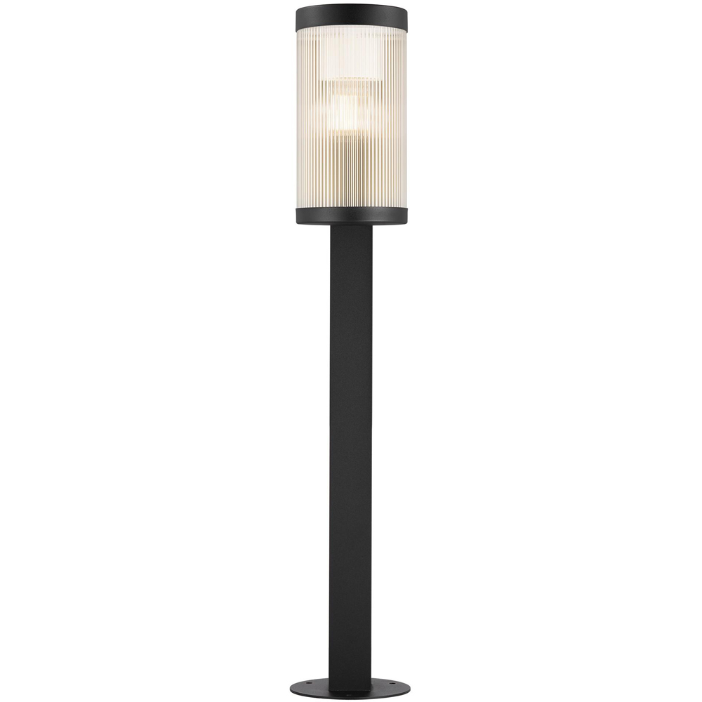 Nordlux Coupar Black Outdoor Lamp Post with Ribbed Diffuser Image 3