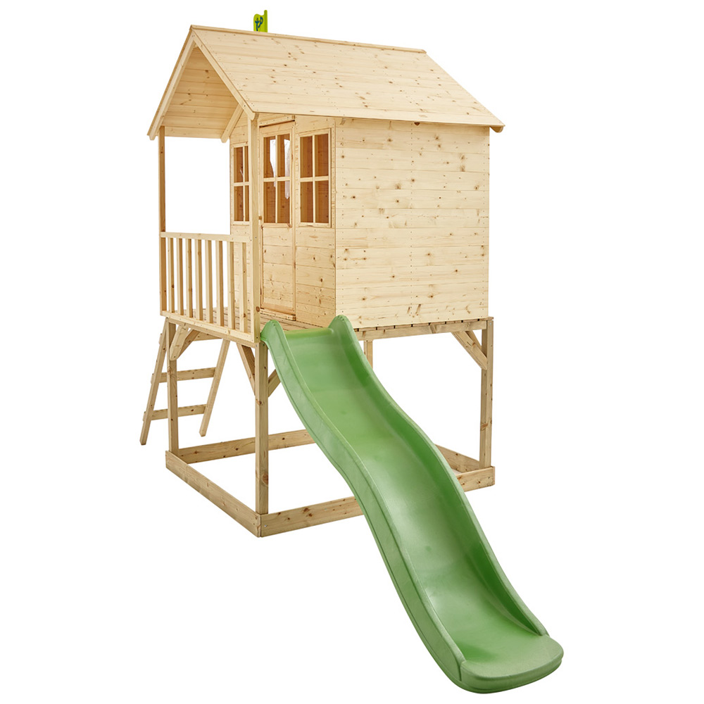TP Hilltop Wooden Tower Playhouse with Slide Image 2