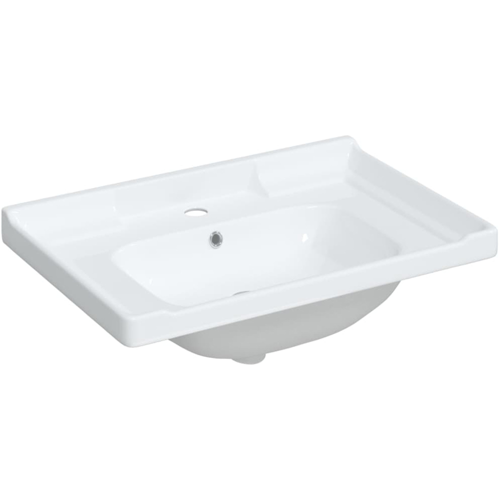 vidaXL White Ceramic Rectangular Bathroom Sink 230 x 480 x 710mm Image 1