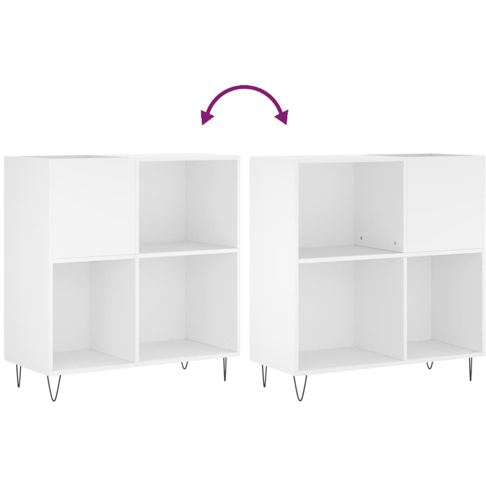vidaXL 3 Shelf White Record Cabinet Image 7