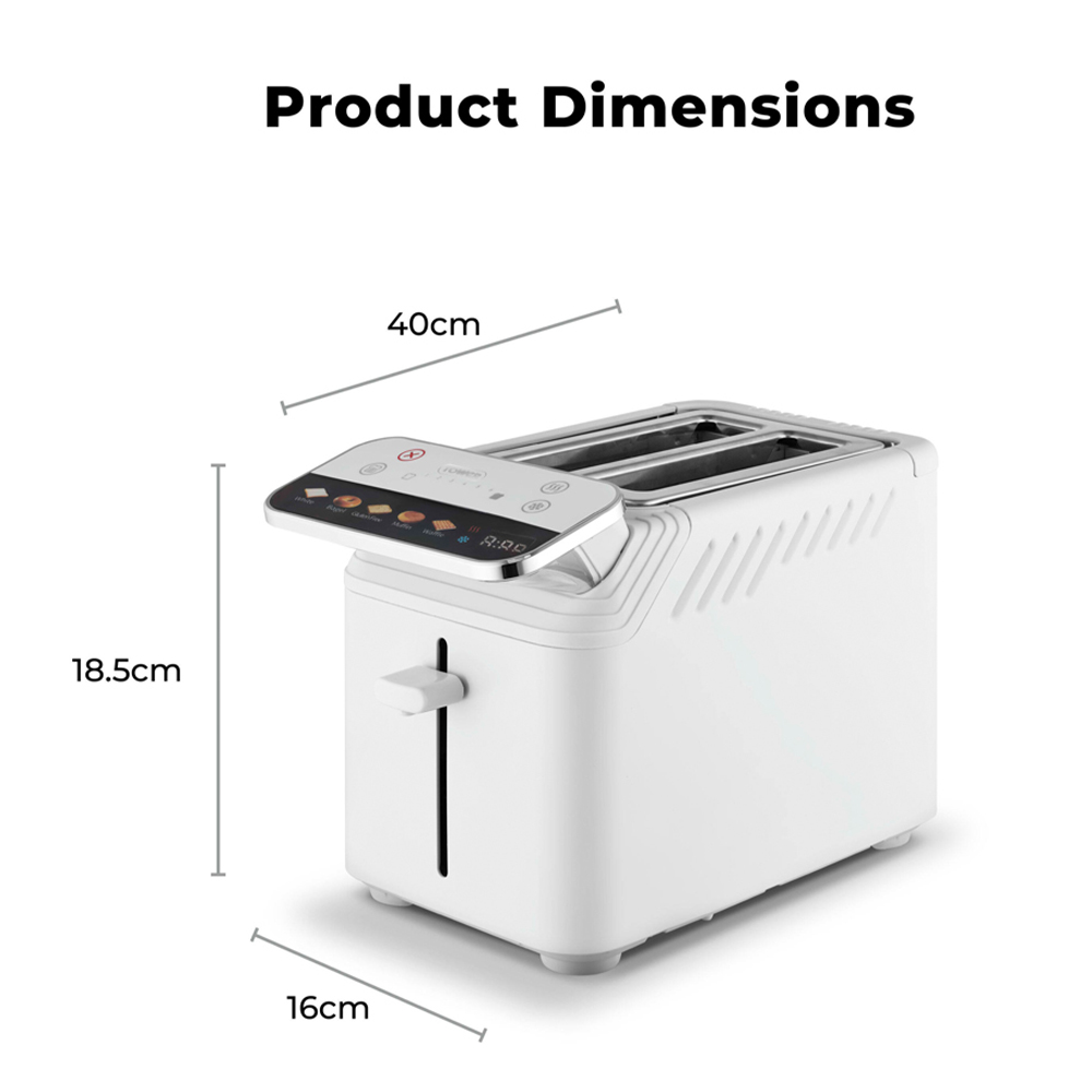 Tower Mirage EEJB334 White 2 Slice Digital Toaster and 1.7L Variable Kettle Set Image 8