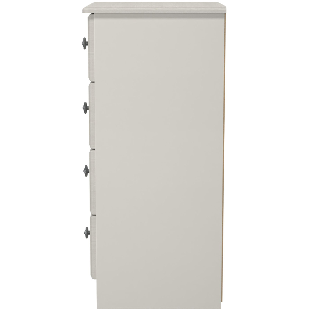 Crowndale Pembroke 4 Drawer Grey Ash Bedside Cabinet Ready Assembled Image 4