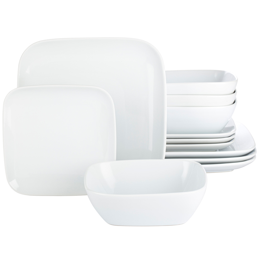 Waterside Darby White 12 Piece Dinner Set Image 1