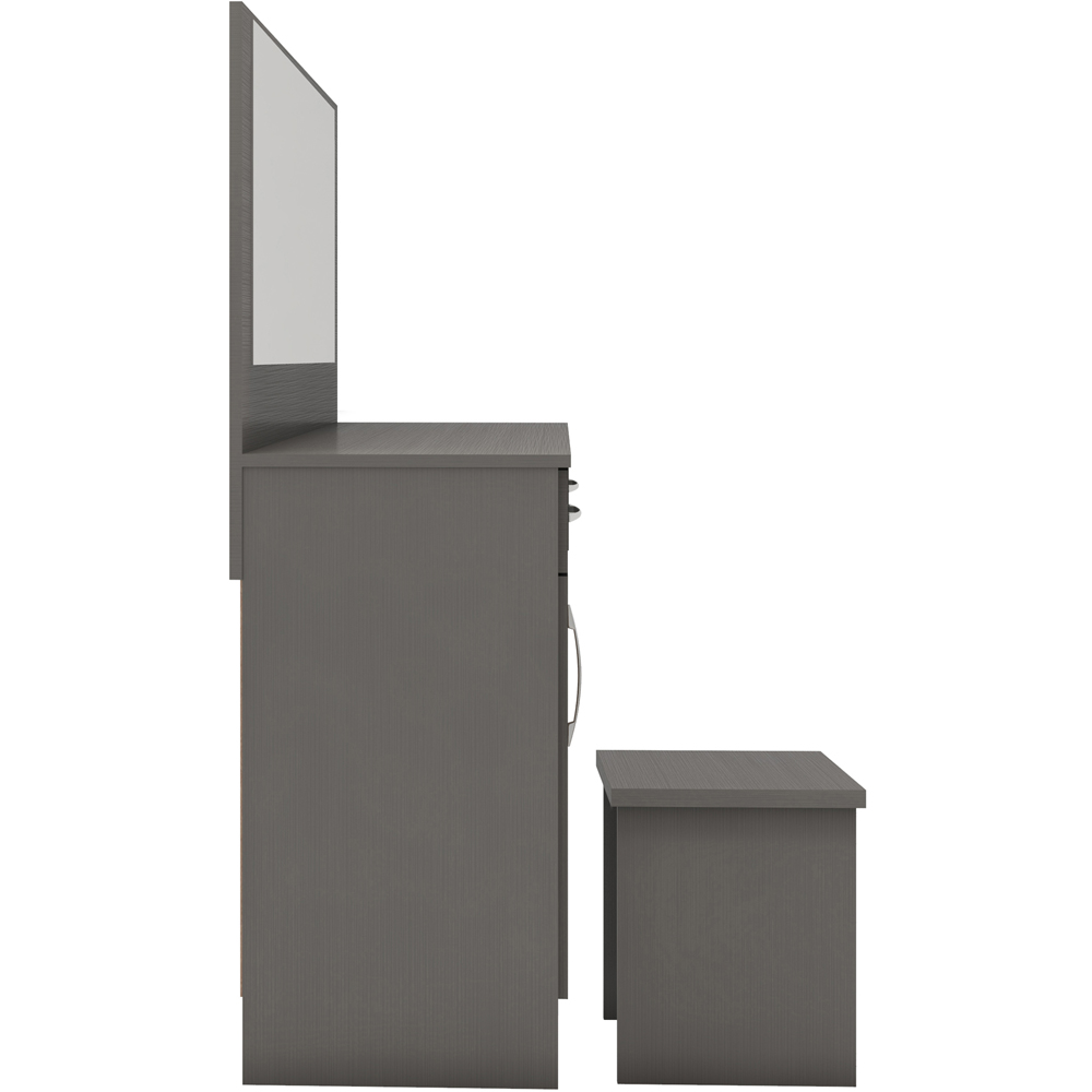 Seconique Nevada Single Door 2 Drawer 3D Effect Grey Dressing Table Set Image 5