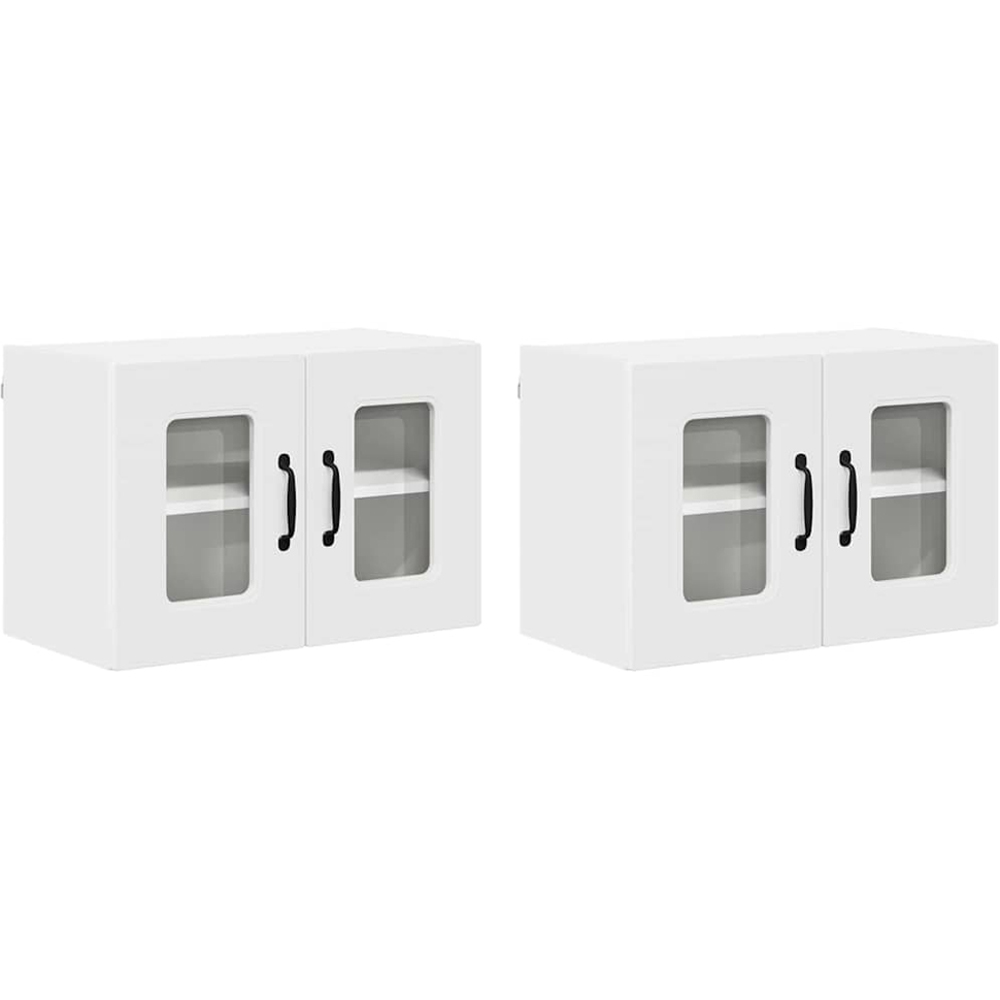 vidaXL Kalmar 2 Door White Wall Kitchen Cabinet 2 Pack Image 2