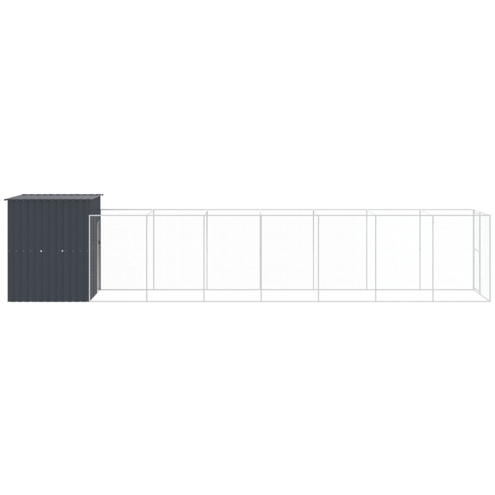 vidaXL Anthracite Galvanised Steel Kennel with Run 165 x 863 x 181cm Image 3