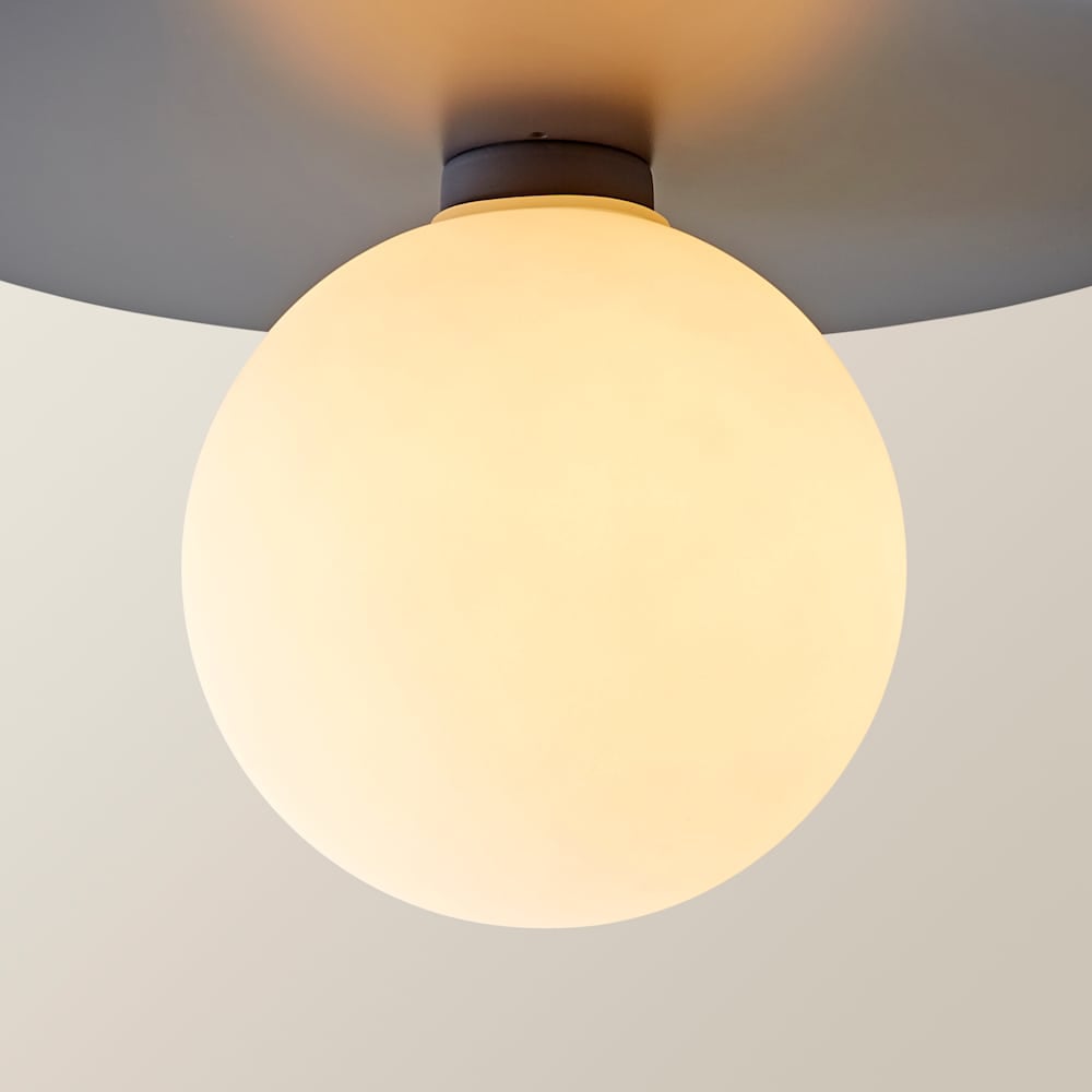 ValueLights Darla Navy Frosted Globe Bathroom Flush Ceiling Light and Bulb Image 4