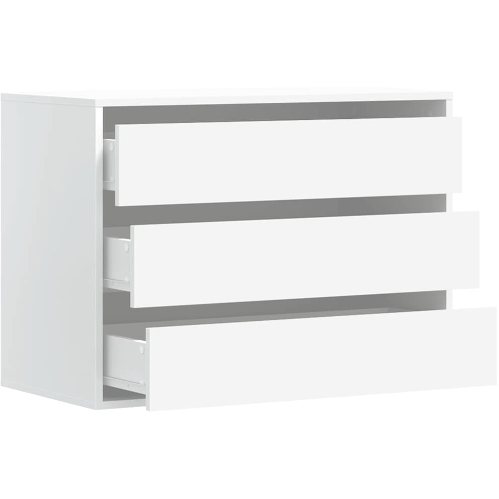 vidaXL 3 Drawer White Wooden Chest of Drawers Image 4