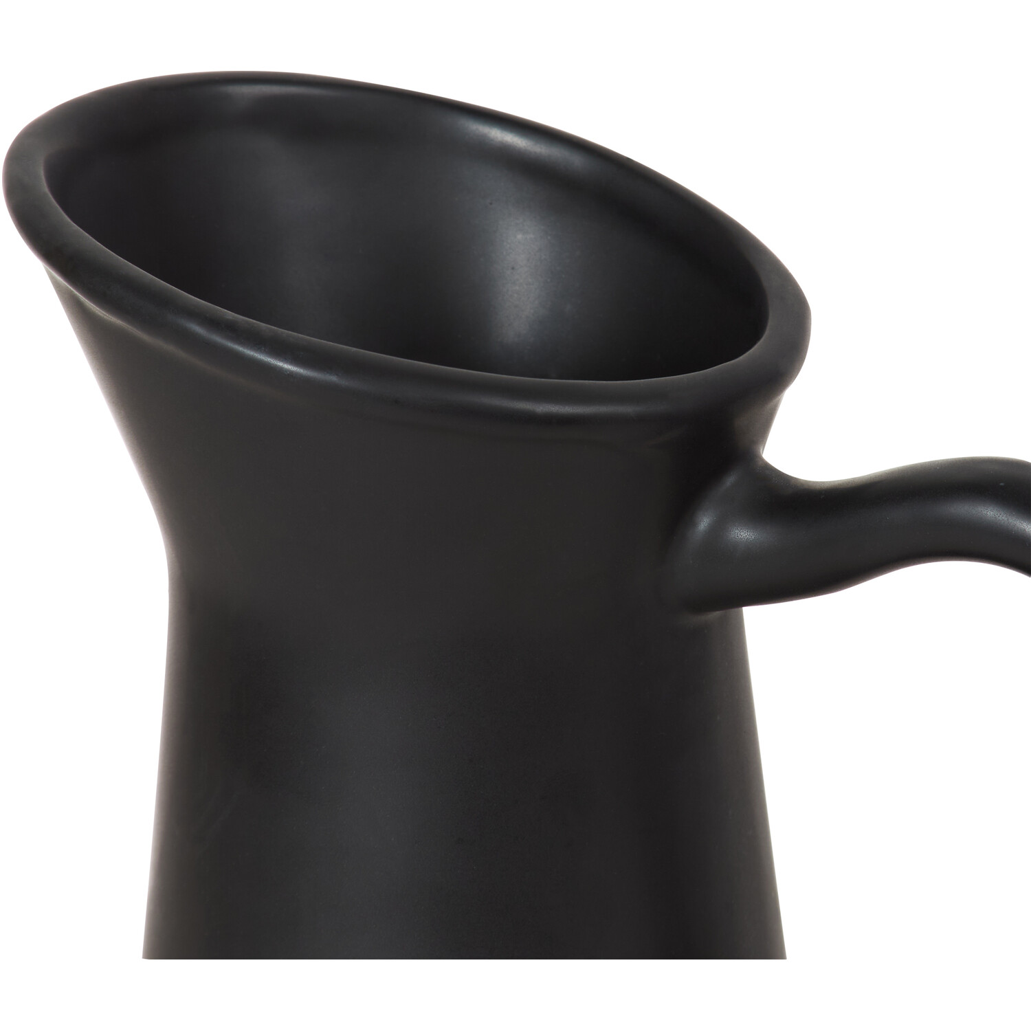 Matte Black Jug Shaped Ceramic Vase Image 4