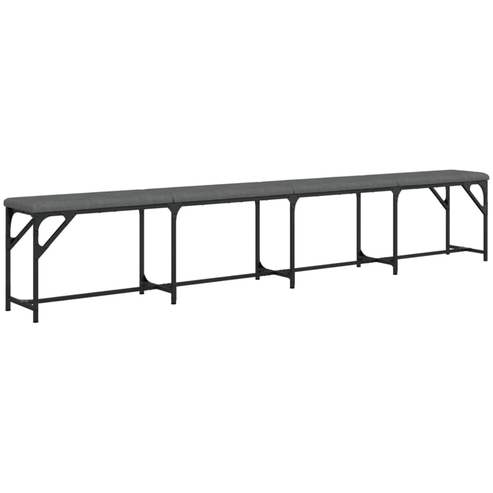 vidaXL 4 Seater Dark Grey Steel and Fabric Dining Bench Image 2