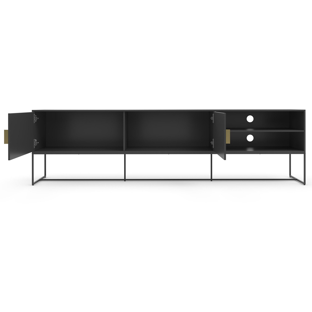 Loft24 Asia 2 Door 2 Shelf Anthracite Lowboard Image 4