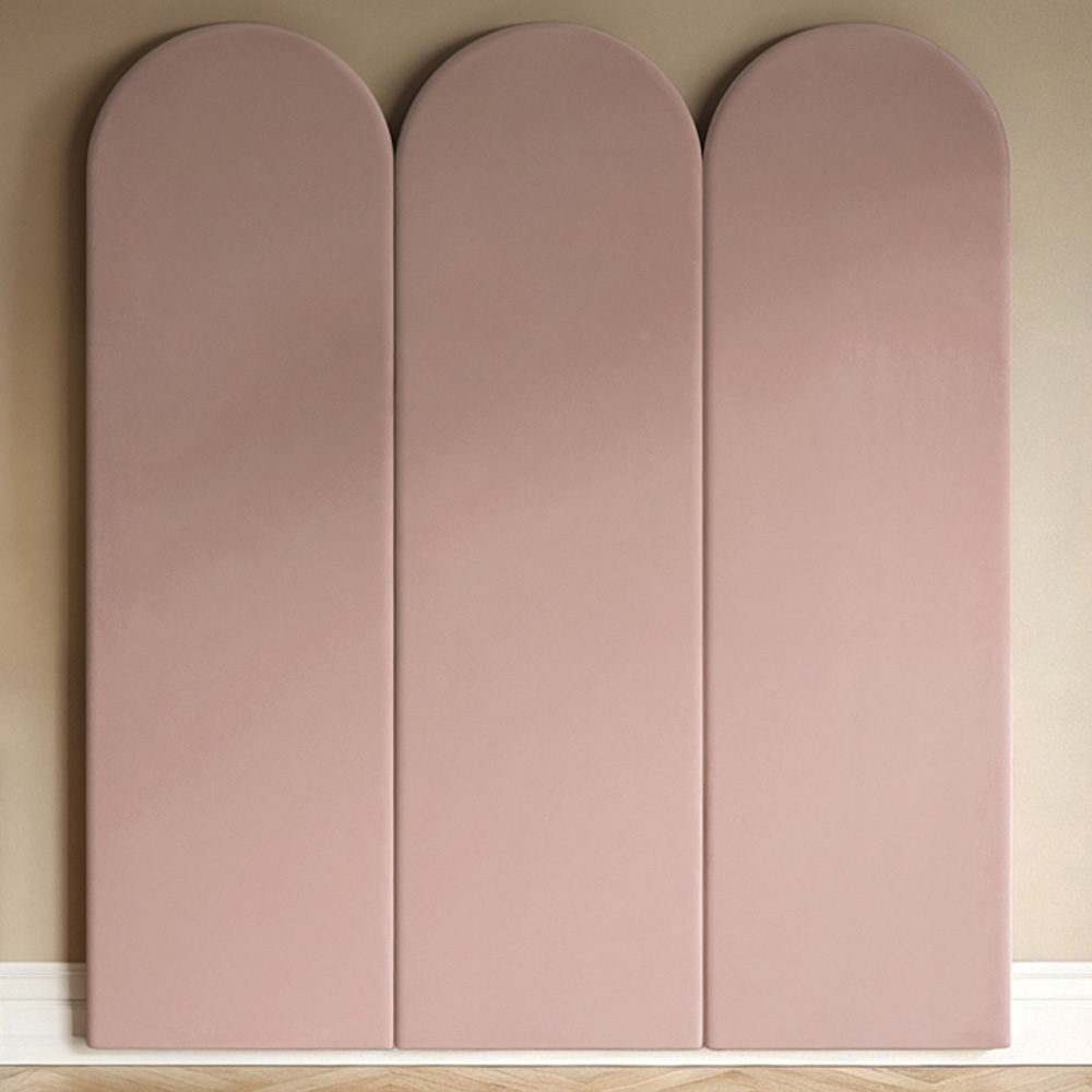 Solace+Co Cirrus Pink Velvet Headboard Panel 3 Pack Image 1