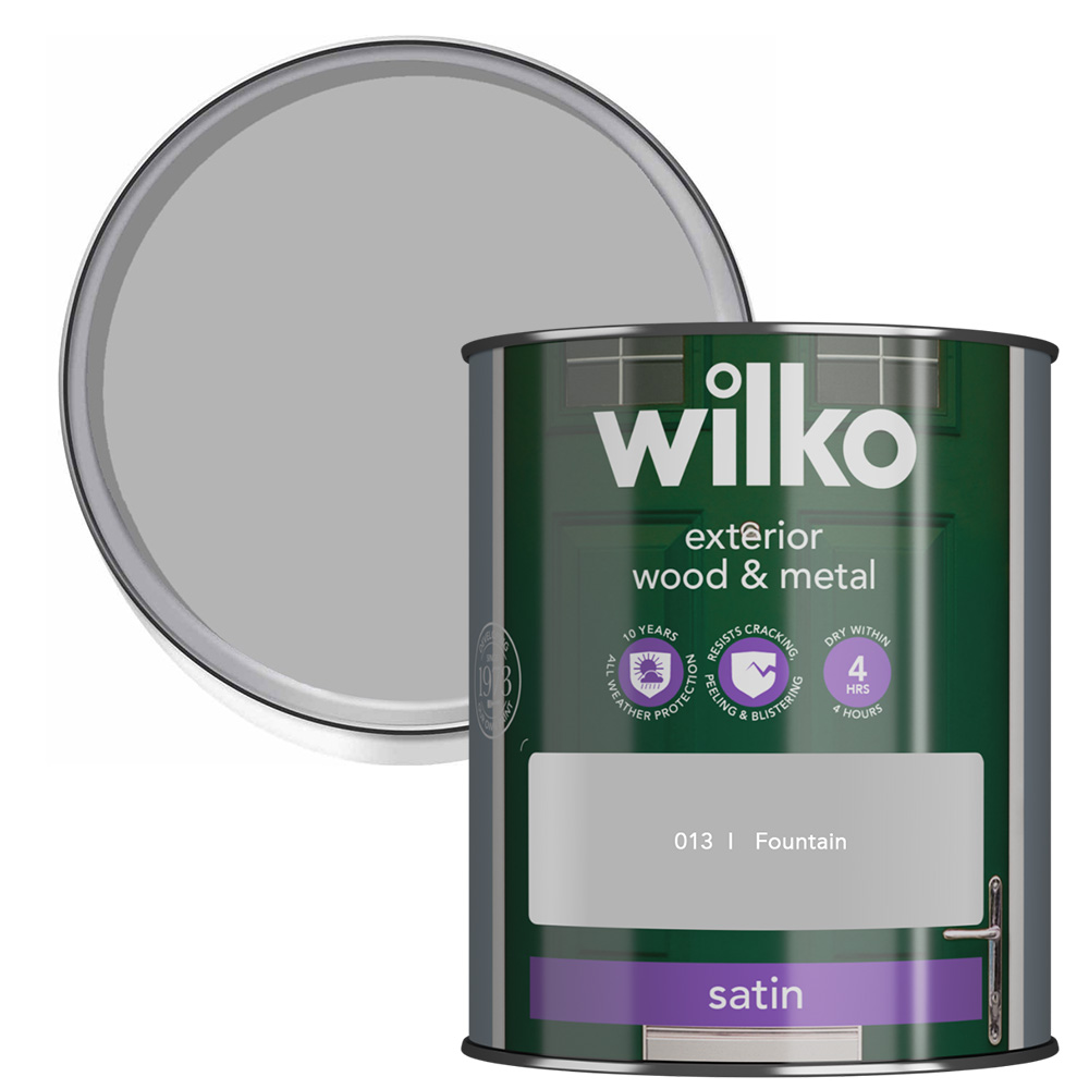 Wilko Quick Dry Wood and Metal Fountain Satin Finish Paint 750ml Image 1