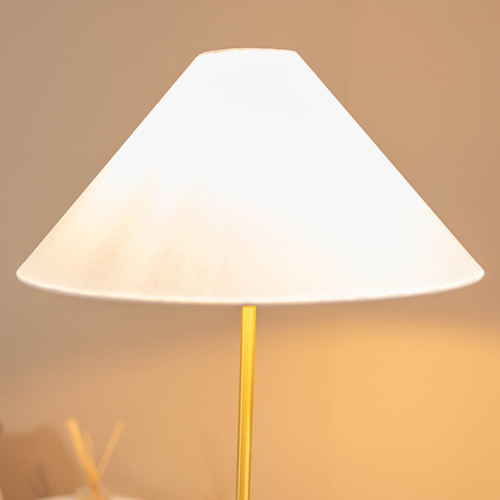 ValueLights Margot White Marble Taper Shade LED Floor Lamp Image 4