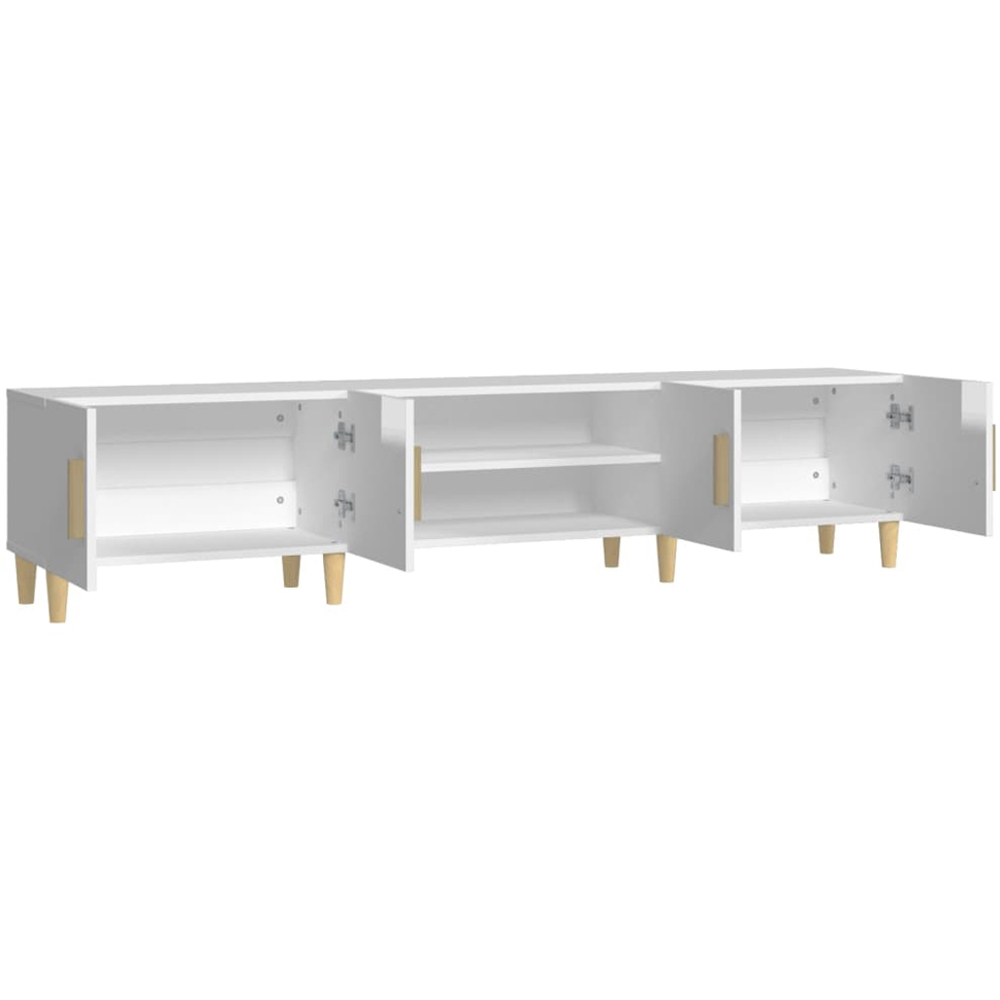vidaXL 4 Door 2 Shelf High Gloss White TV Cabinet Image 7