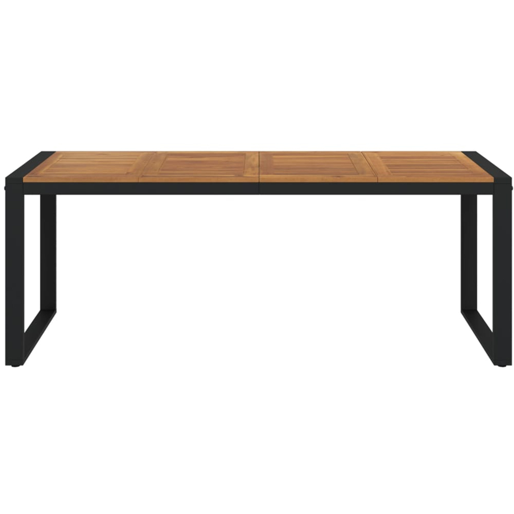 vidaXL Brown and Black Solid Wood Acacia Garden Table 200cm Image 3