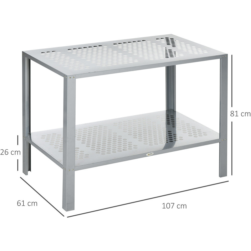 Outsunny 2 Tier Silver Raised Garden Bed Planter Box Image 7