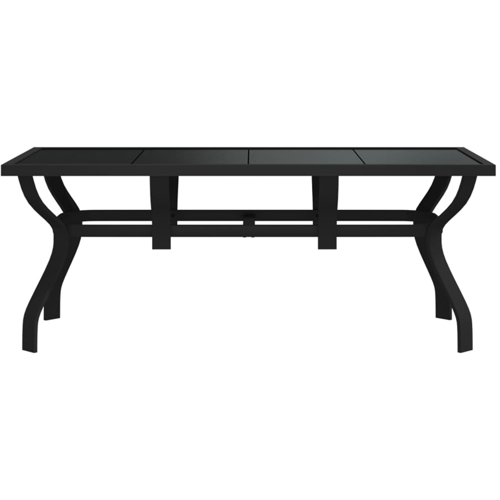 vidaXL 6 Seater Metal Rectangular Garden Dining Table Black Image 3