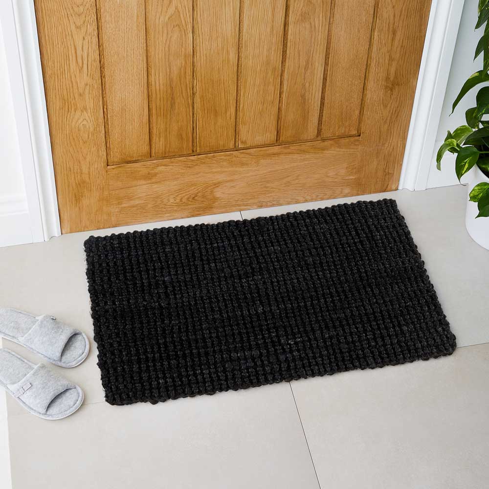 Esselle Whitefield Black Boucle Doormat 45 x 75cm Image 2