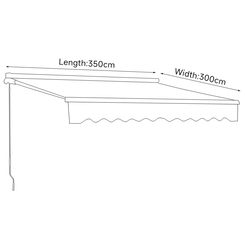 Living and Home Grey Retractable Manual Patio Awning 3 x 3.5m Image 9