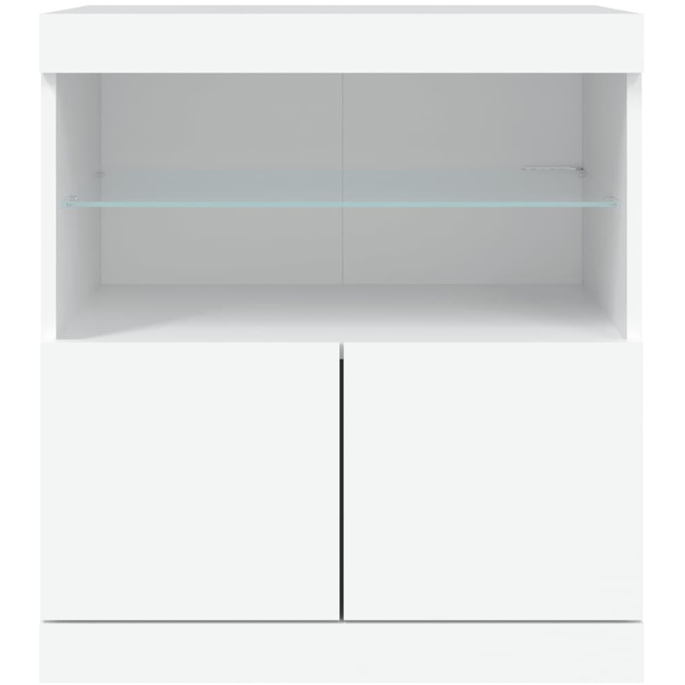 vidaXL 2 Door 2 Shelf White LED Sideboard Image 5