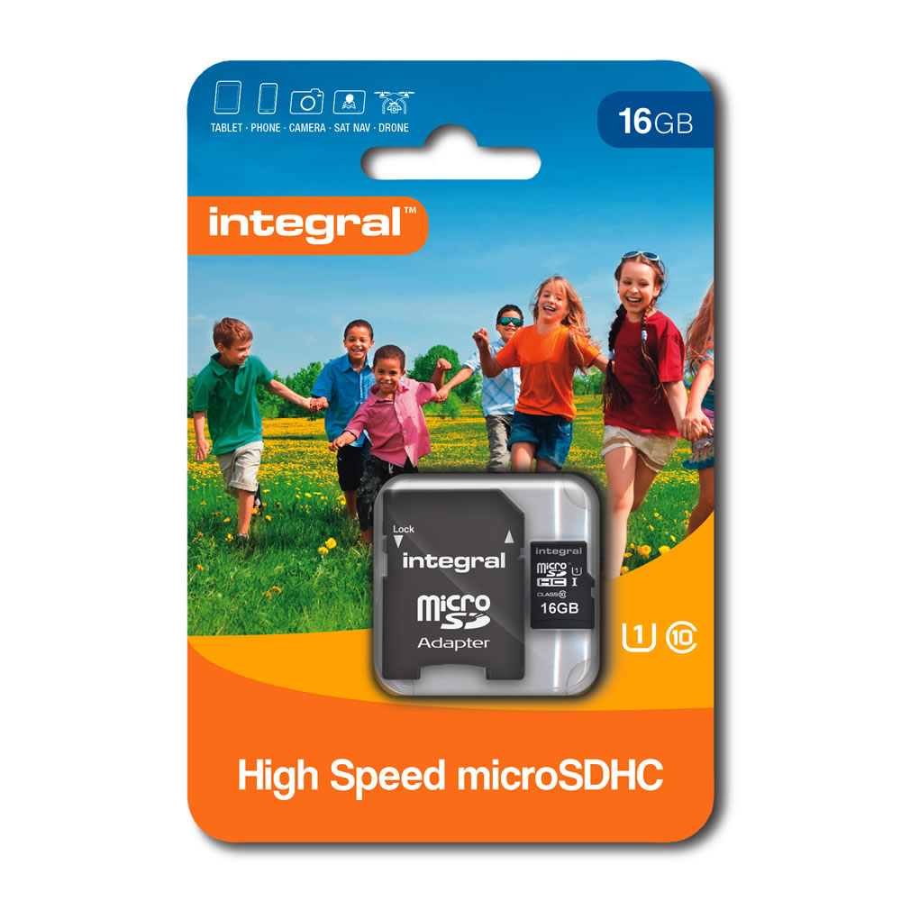 Integral 16GB High Speed microSDHC Memory Card 90MB Image 1