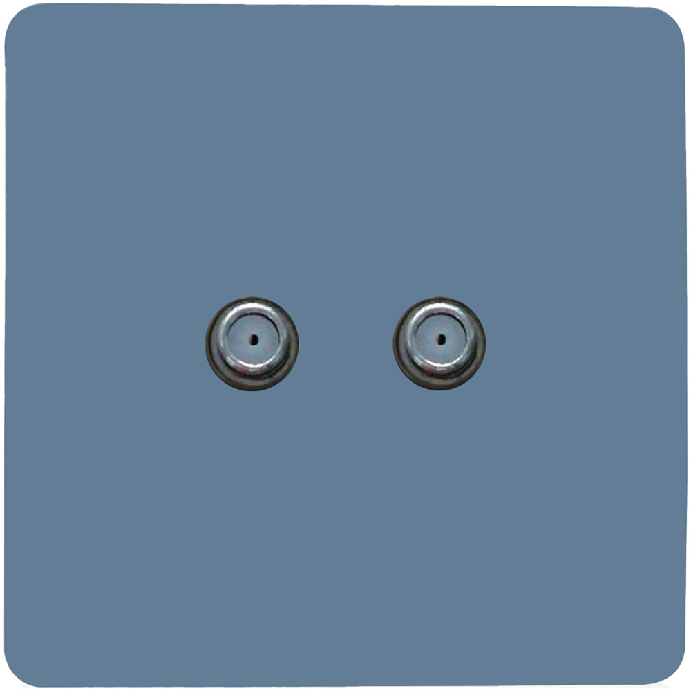Trendi Switch 2 Gang Male F-Type Sky Blue Satellite Television Socket Image 1