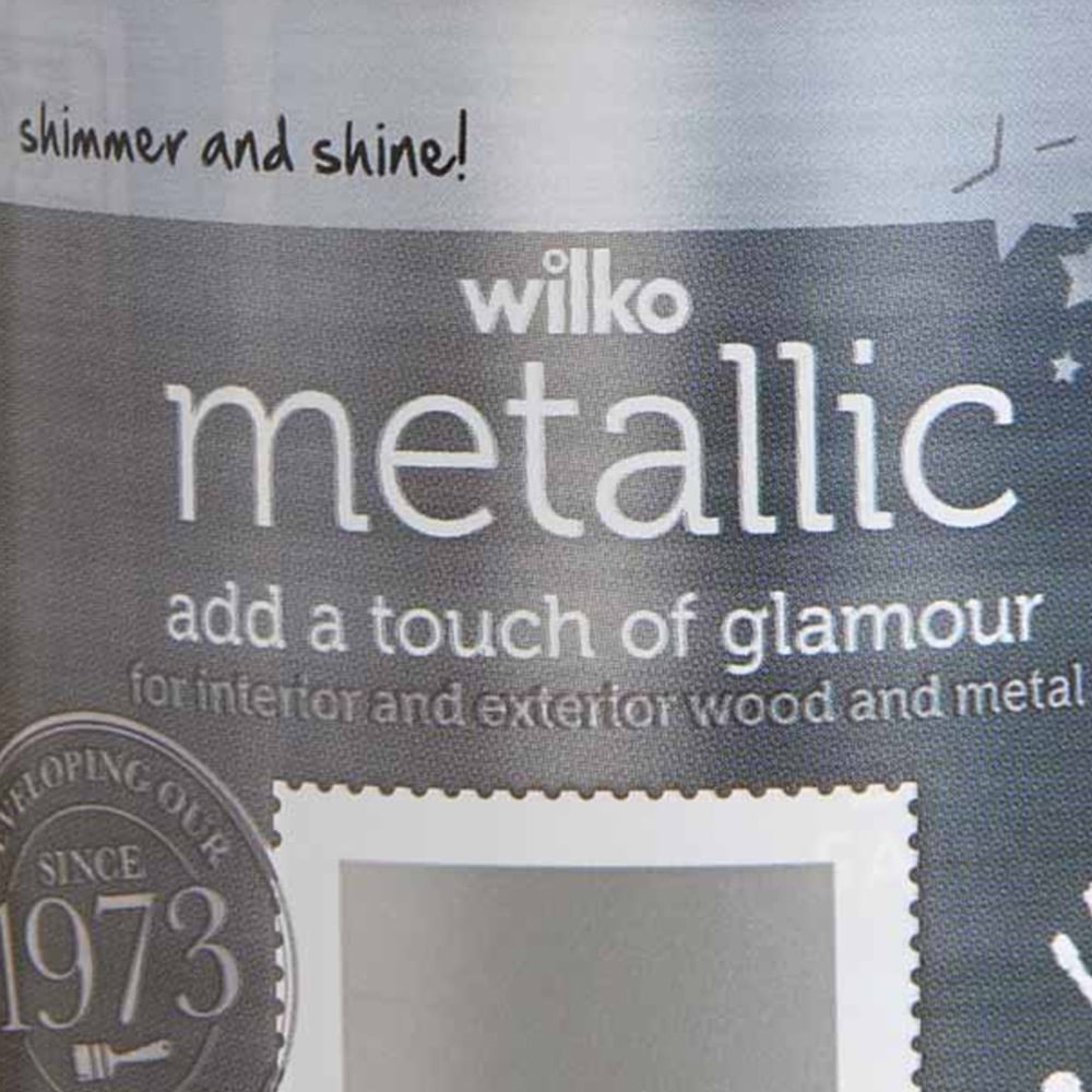 Wilko Metallic Wood & Metal Silver Multi Surface Paint 250ml Image 4