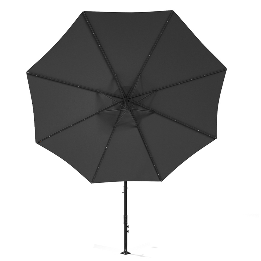 Living and Home Dark Grey LED Umbrella Parasol 2.6m Image 2