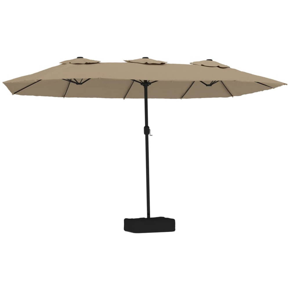 vidaXL Taupe LED Double Head Parasol 4.5 x 2.6m Image 1