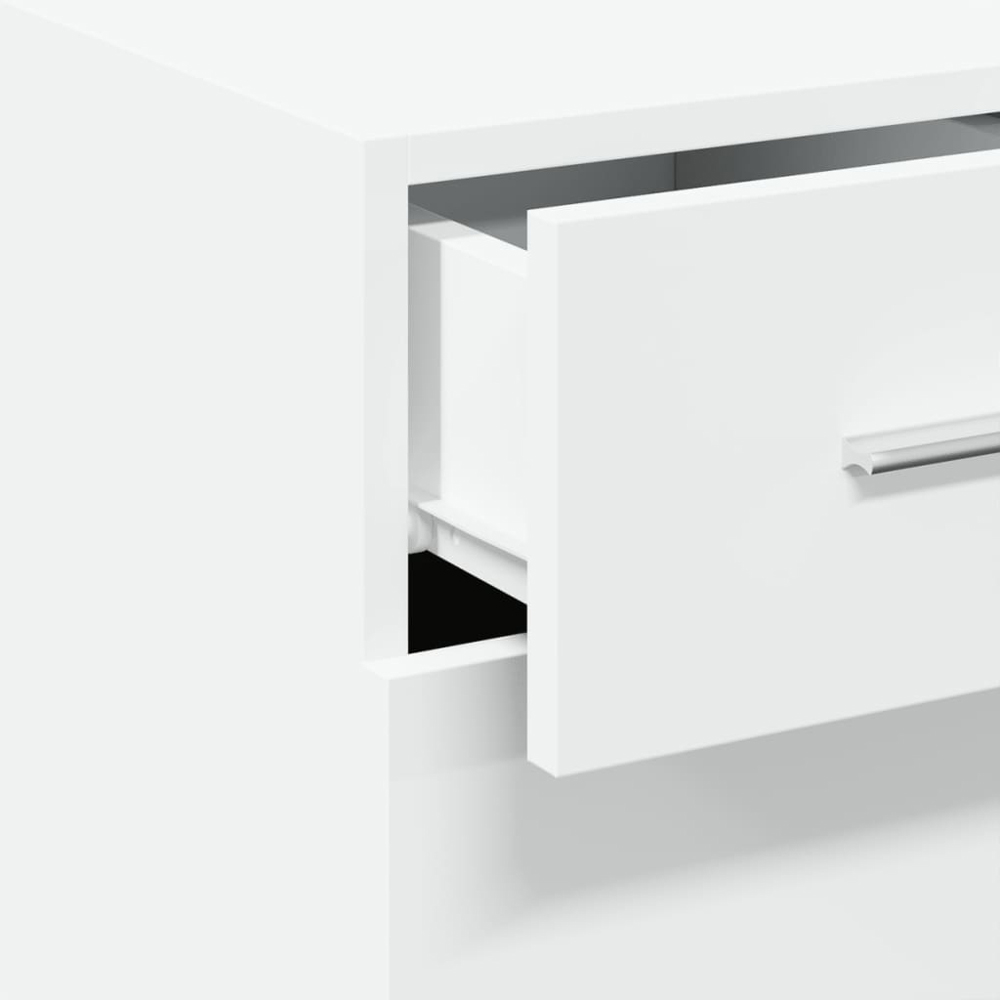 vidaXL Single Door Single Drawer White Sideboard Image 9