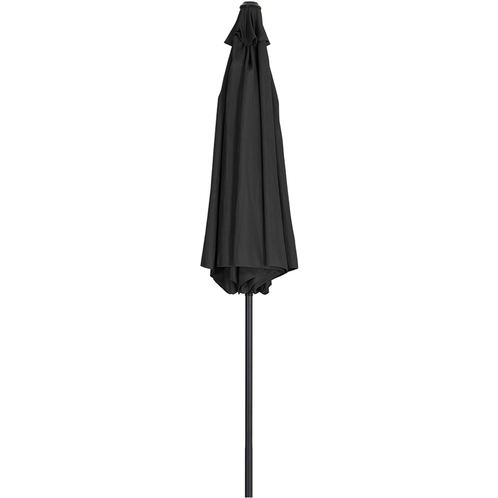 Living and Home Black Crank and Tilt Parasol 3m with 28kg Round Base Image 3