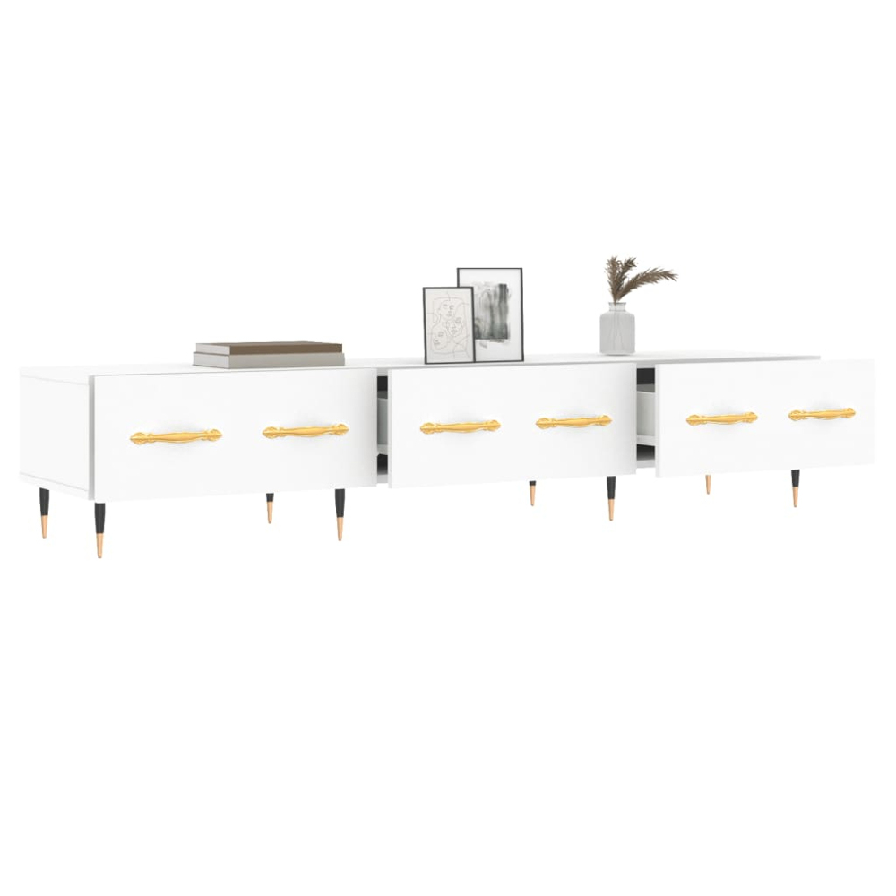 vidaXL 3 Drawer White TV Cabinet Image 4