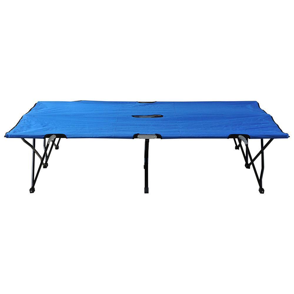 Outsunny Foldable Camping Cot Bed Blue Image 3