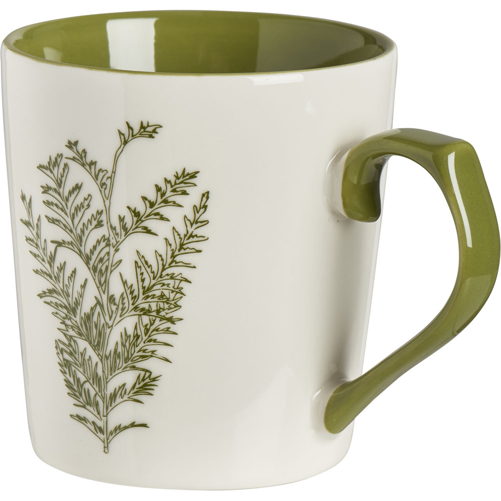 Wilko Green and White Footed Foliage Mug Image 2
