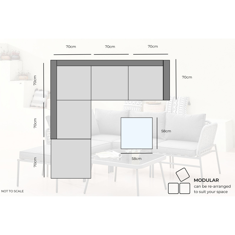 Furniturebox Asia 5 Seater Grey Outdoor Sofa Set Image 9