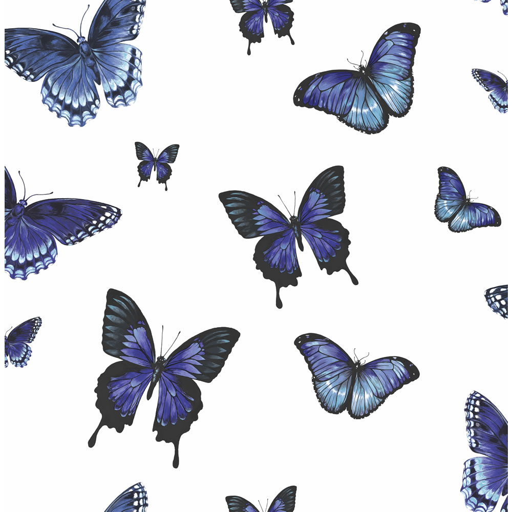 Wilko Hypernatural Butterflies Blue Wallpaper Image 1